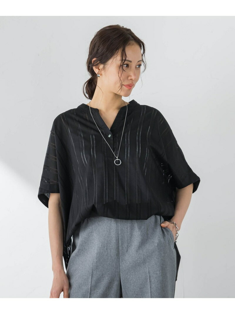 ストライプブラウス LAUTREAMONT ロートレアモン トップス シャツ・ブラウス ブラック ホワイト【送料無料】[Rakuten Fashion]
