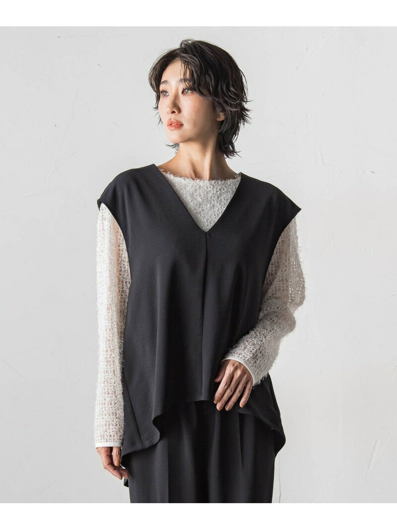 Rakuten - 【SALE／10%OFF】ハイストレッチカルゼジレ la.f... ラ・エフ トップス シャツ・ブラウス ブラック グレー【RBA_E】【送料無料】[Rakuten Fashion]