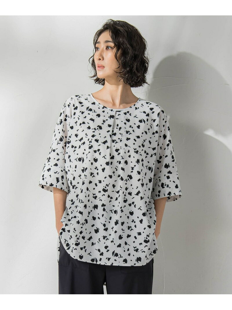 Rakuten - 【SALE／40%OFF】【大きいサイズ】アニマルブラウス≪洗濯機で洗える≫ la.f... ラ・エフ トップス シャツ・ブラウス ホワイト ブラウン【RBA_E】【送料無料】[Rakuten Fashion]
