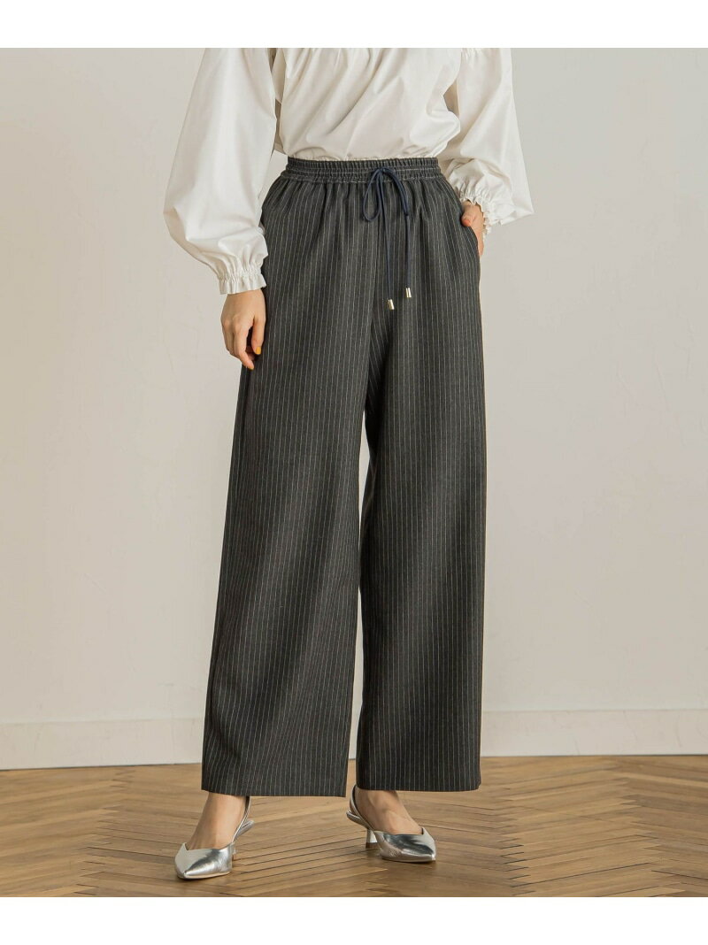 Rakuten - 【SALE／50%OFF】TR起毛ストライプイージーパンツ≪手洗い可能≫ Droite lautreamont ドロワット・ロートレアモン パンツ その他のパンツ ネイビー グレー【RBA_E】【送料無料】[Rakuten Fashion]
