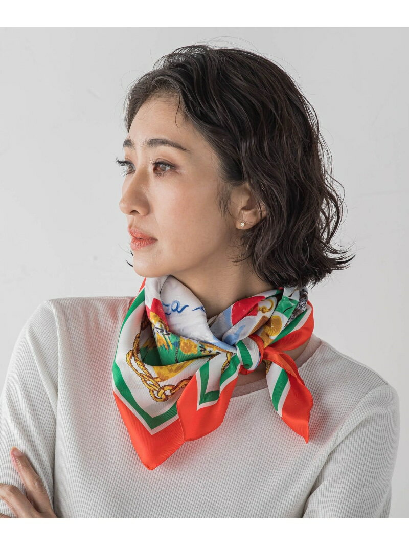 イタリアンスカーフ la.f... ラ・エフ ファッション雑貨 マフラー・ストール・ネックウォーマー ブルー レッド【送料無料】[Rakuten Fashion]