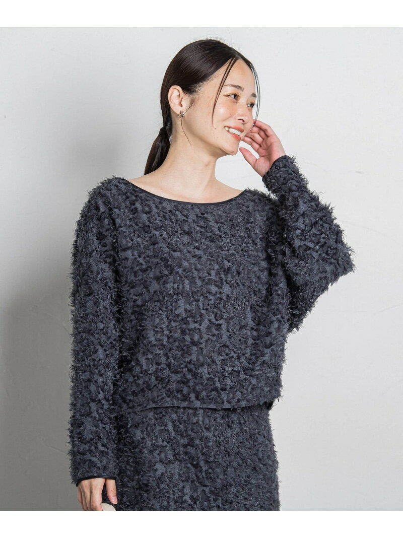 エディター東原妙子 * LAUTREAMONT /フェザージャガードブラウス LAUTREAMONT ロートレアモン トップス シャツ・ブラウス ブラック ホワイト ネイビー【送料無料】[Rakuten Fashion]