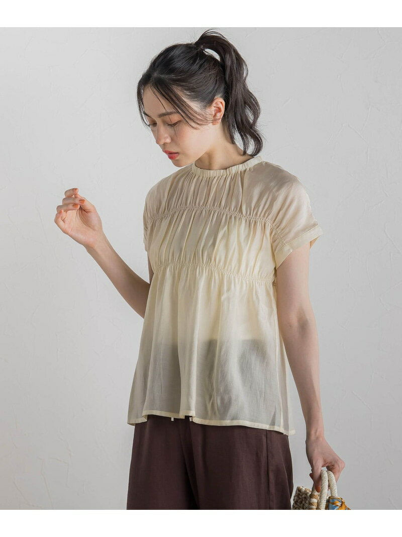 シルキーシャーリングブラウス≪手洗い可能≫ Droite lautreamont ドロワット・ロートレアモン トップス シャツ・ブラウス ブラウン ホワイト ブラック