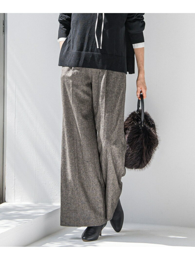 ツイルツイードワイドパンツ LAUTREAMONT ロートレアモン パンツ その他のパンツ ブラック【送料無料】[Rakuten Fashion]
