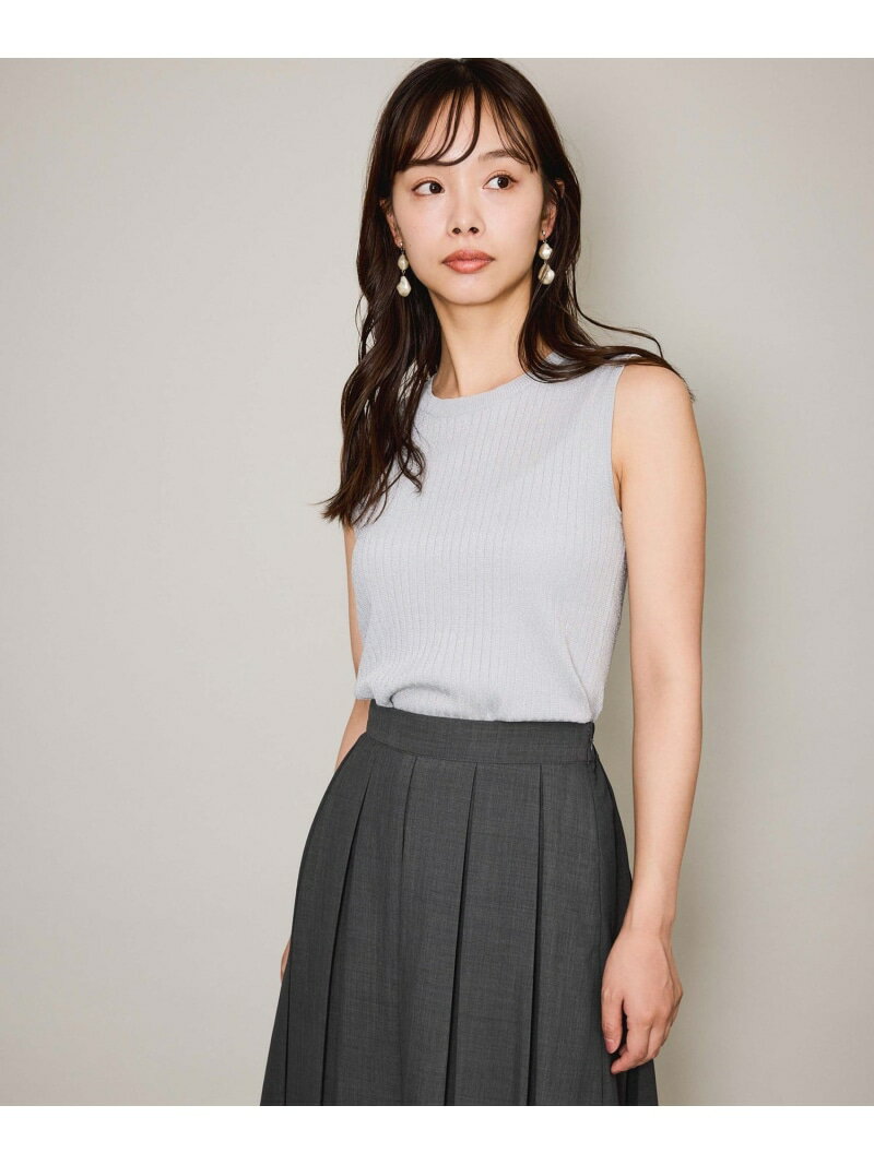 【SALE／15%OFF】ブライトワイドリブスリーブレスニット≪手洗い可能≫ QUEENS COURT クイーンズコート トップス ニット ブラック グリーン ブラウン【RBA_E】【送料無料】[Rakuten Fashion]