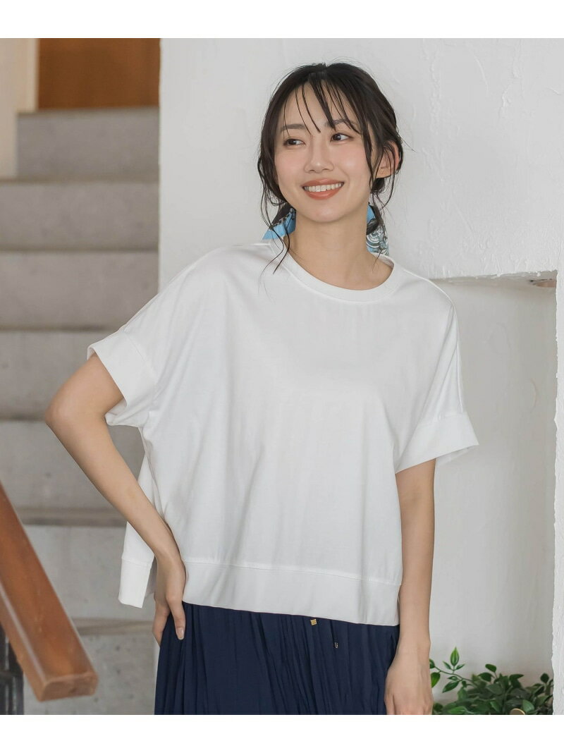 クロップドカットソー Droite lautreamont ドロワット・ロートレアモン トップス カットソー・Tシャツ ホワイト ブラック ブルー【送料無料】[Rakuten Fashion]