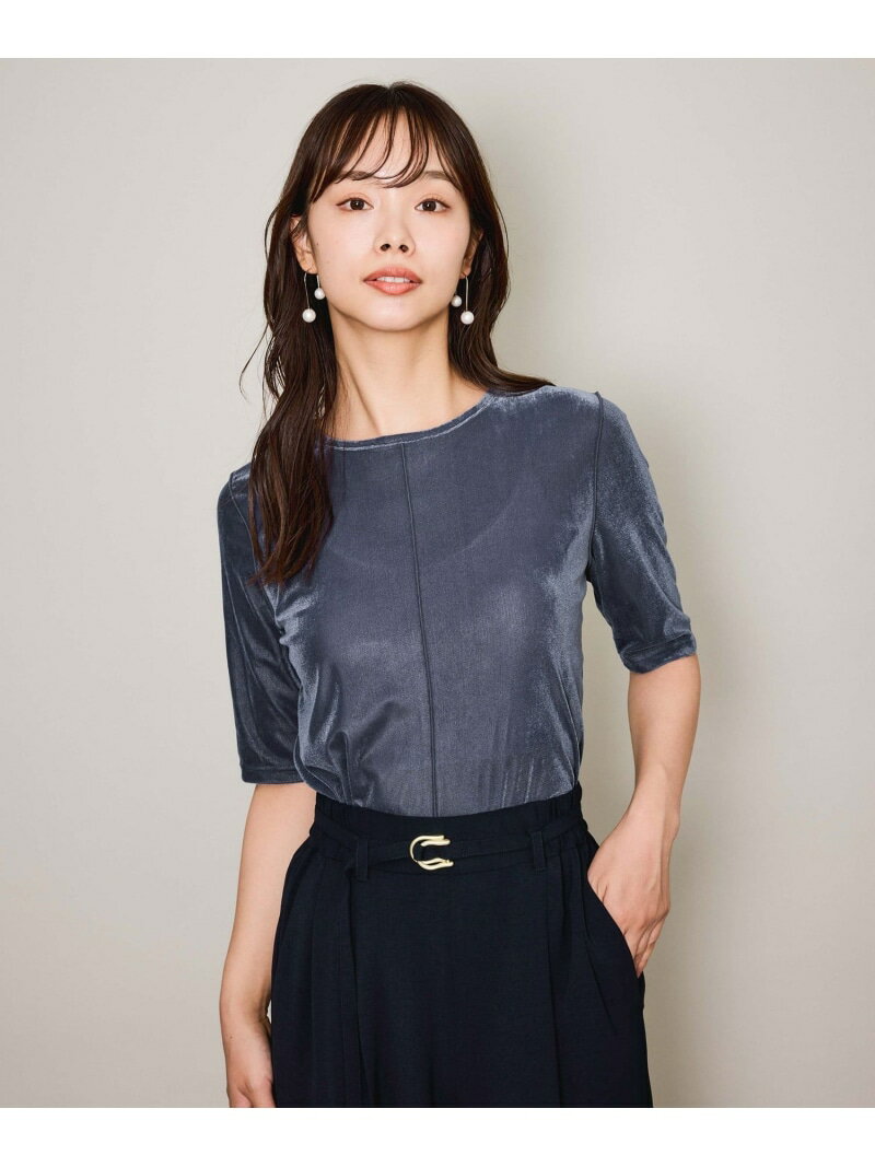 Rakuten - 【SALE／50%OFF】シアーベロアセンターシームプルオーバー≪手洗い可能≫ QUEENS COURT クイーンズコート トップス カットソー・Tシャツ ブラック ブルー ホワイト【RBA_E】[Rakuten Fashion]