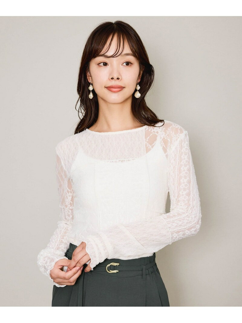 【SALE／15%OFF】マルチレースパッチワークカットソー≪手洗い可能≫ QUEENS COURT クイーンズコート トップス カットソー・Tシャツ ブラック ホワイト【RBA_E】【送料無料】[Rakuten Fashion]