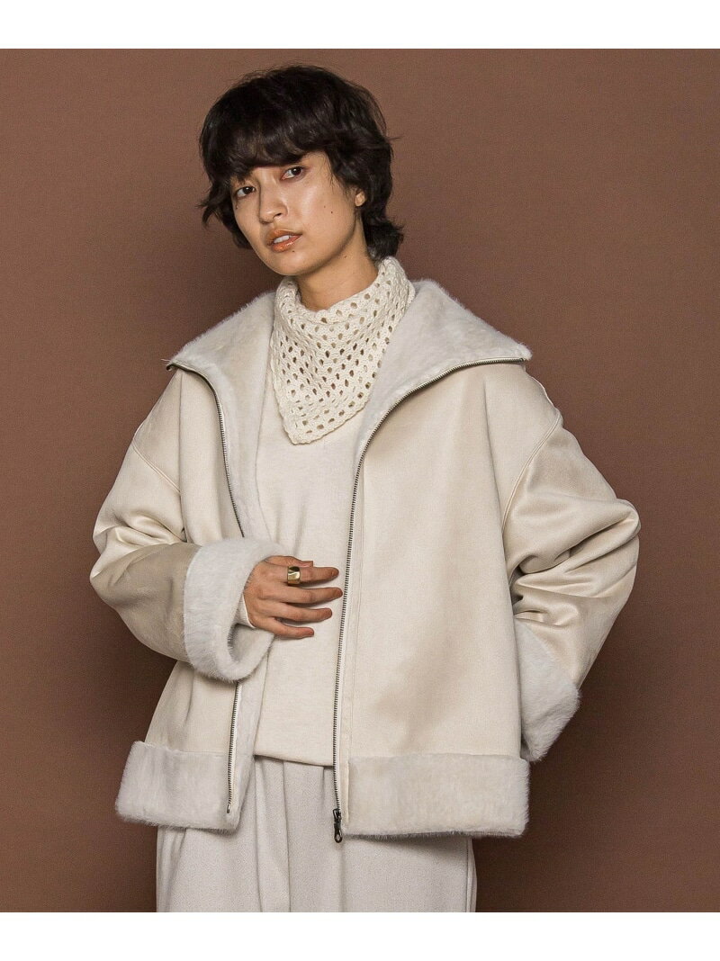 カジュアルだけど女っぽいフェイクムートンジャケット MAYSON GREY メイソングレイ ジャケット・アウター テーラードジャケット・ブレザー ブラウン ベージュ【送料無料】[Rakuten Fashion]