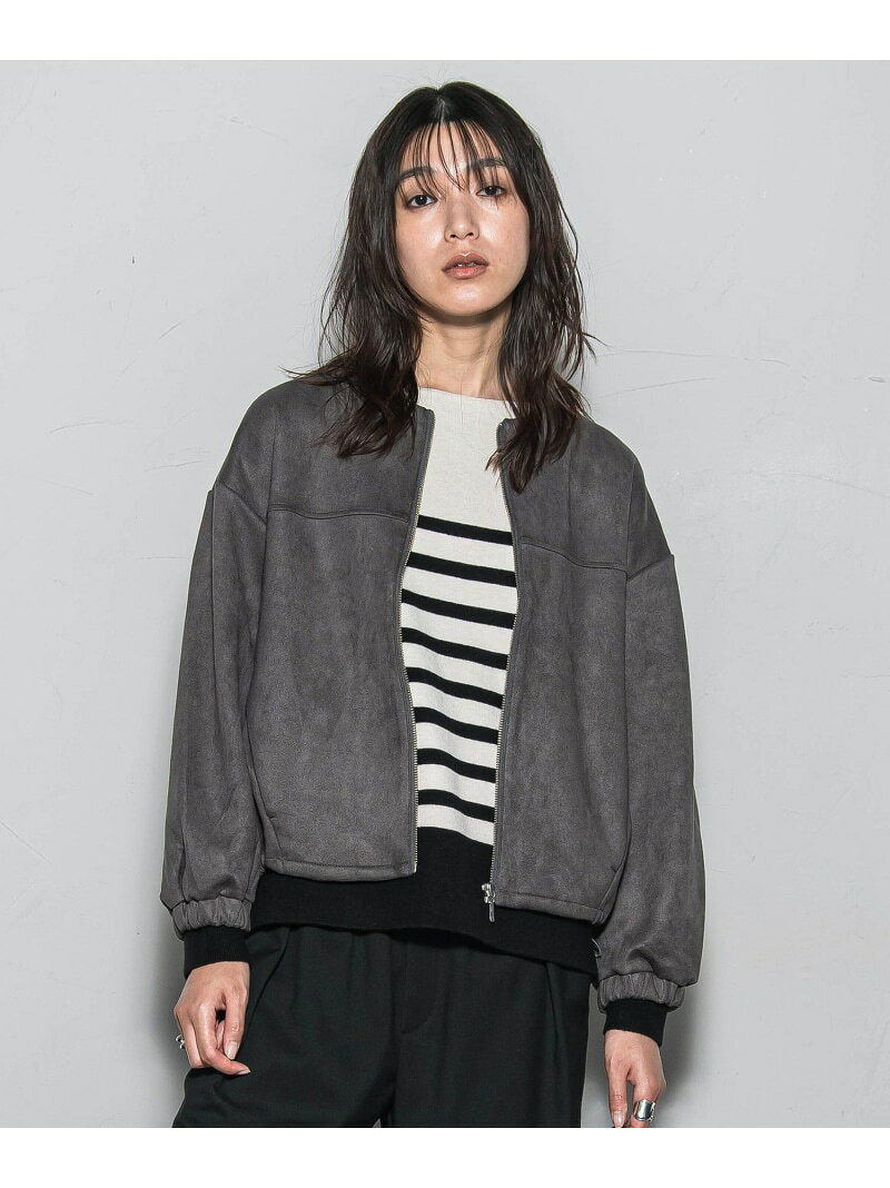 【WEB限定】マシュマロスウェードノーカラーブルゾン≪手洗い可能≫ MAYSON GREY メイソングレイ ジャケット・アウター テーラードジャケット・ブレザー グレー ベージュ【送料無料】[Rakuten Fashion]