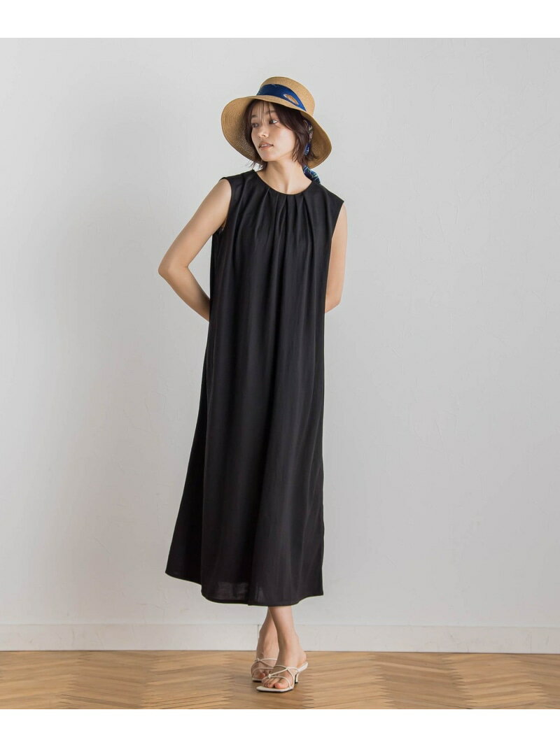 Rakuten - 【SALE／30%OFF】【WEB限定】リネンライクカノコノースリワンピース≪手洗い可能≫ Droite lautreamont ドロワット・ロートレアモン ワンピース・ドレス ワンピース ブルー カーキグリーン ブラック【RBA_E】【送料無料】[Rakuten Fashion]