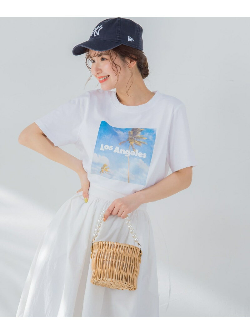 【畔勝遥さんコラボ商品】PalmtreeフォトプリントTシャツ《洗濯機で洗える》