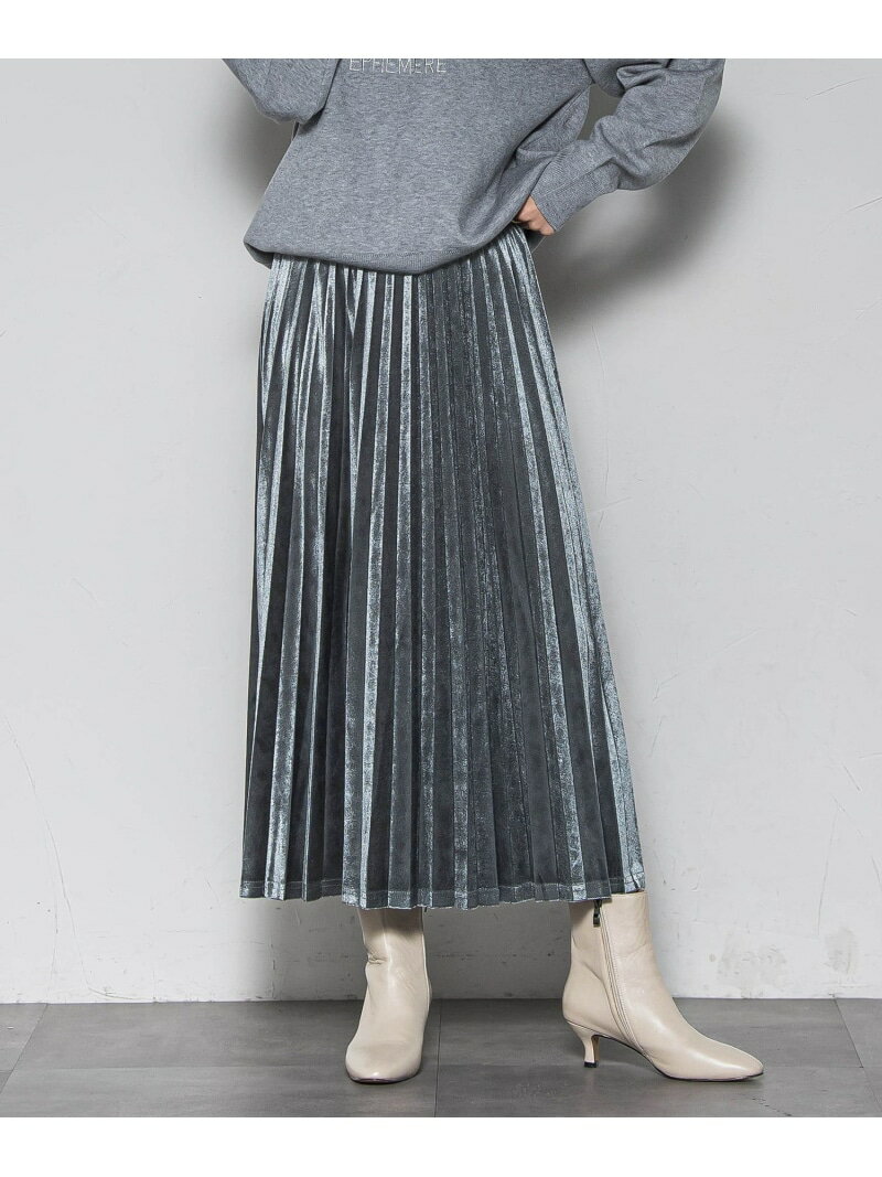 【WEB限定】ストレッチベロアプリーツスカート≪手洗い可能≫ MAYSON GREY メイソングレイ スカート その他のスカート ブラウン ブラック グレー【送料無料】[Rakuten Fashion]