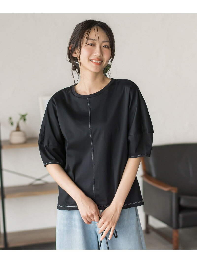 マルチエフェクトライトスムースカットソー Droite lautreamont ドロワット・ロートレアモン トップス カットソー・Tシャツ ブラック ブルー ホワイト