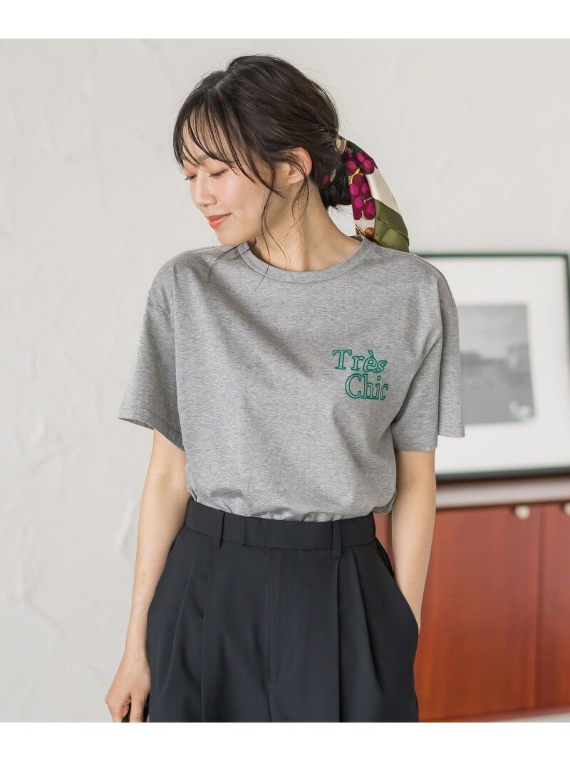 Rakuten - フロッキーロゴTシャツ Droite lautreamont ドロワット・ロートレアモン トップス カットソー・Tシャツ ネイビー ホワイト グレー【送料無料】[Rakuten Fashion]