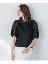 シアーフラワージャガードプルオーバー≪洗濯機で洗える≫ Viaggio Blu ビアッジョブルー トップス カットソー・Tシャツ ホワイト ブラック【送料無料】...
