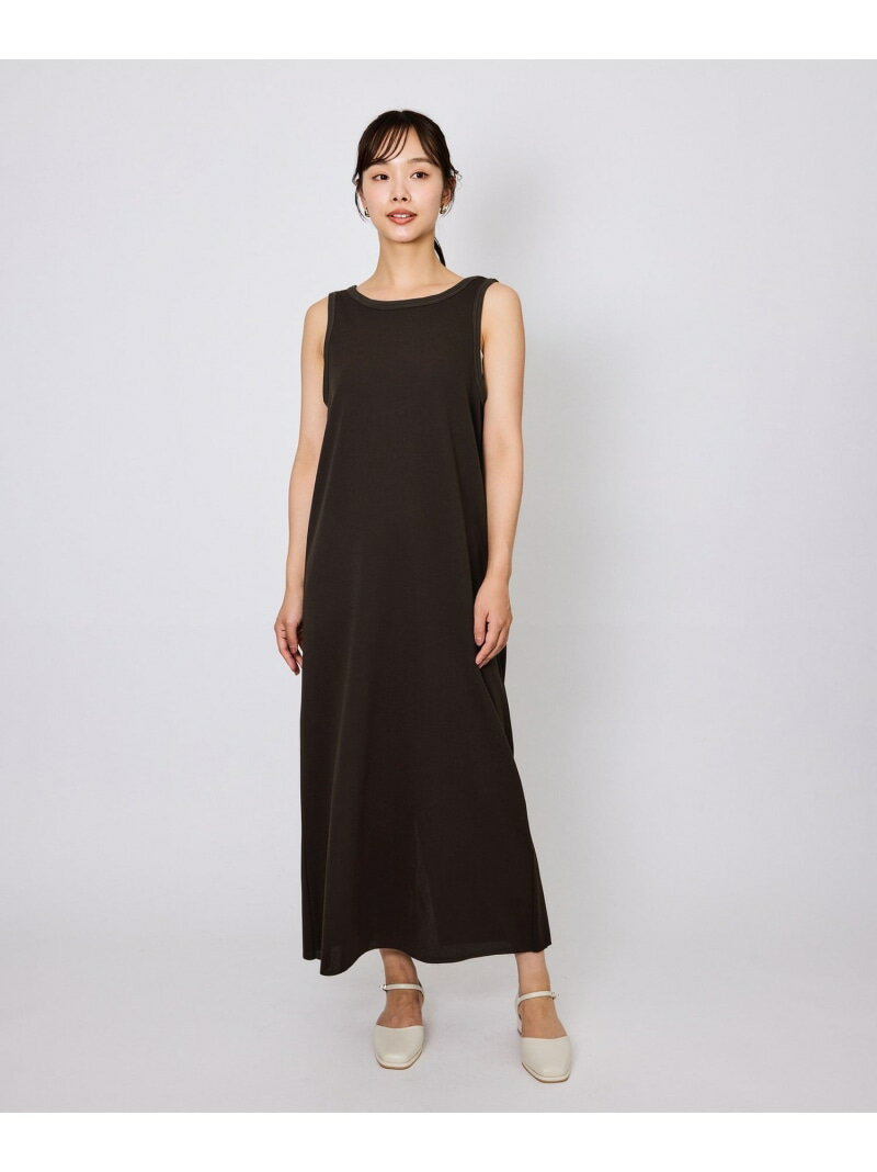 【SALE／50%OFF】カットジョーゼットスリーブレスワンピース≪手洗い可能≫ QUEENS COURT クイーンズコート ワンピース・ドレス ワンピース ブラック ブラウン【RBA_E】[Rakuten Fashion]