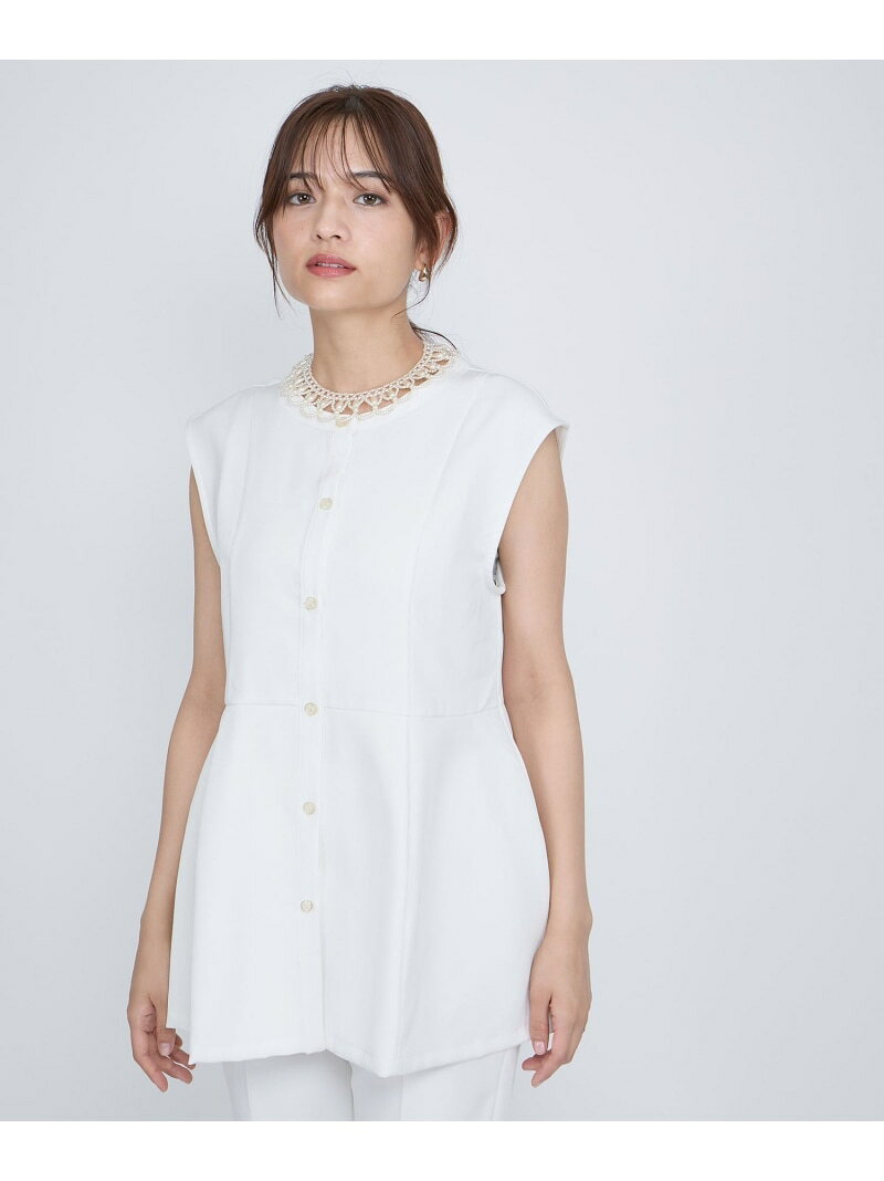 【SALE／50%OFF】ノーカラーペプラムブラウスジレ≪セットアップ対応/手洗い可能≫ QUEENS COURT クイーンズコート ジャケット・アウター ダウンジャケット・ダウンベスト ホワイト ブラック カーキグリーン【RBA_E】【送料無料】[Rakuten Fashion] javaonline-10013407 JAVA ONLINE サンプル画像2