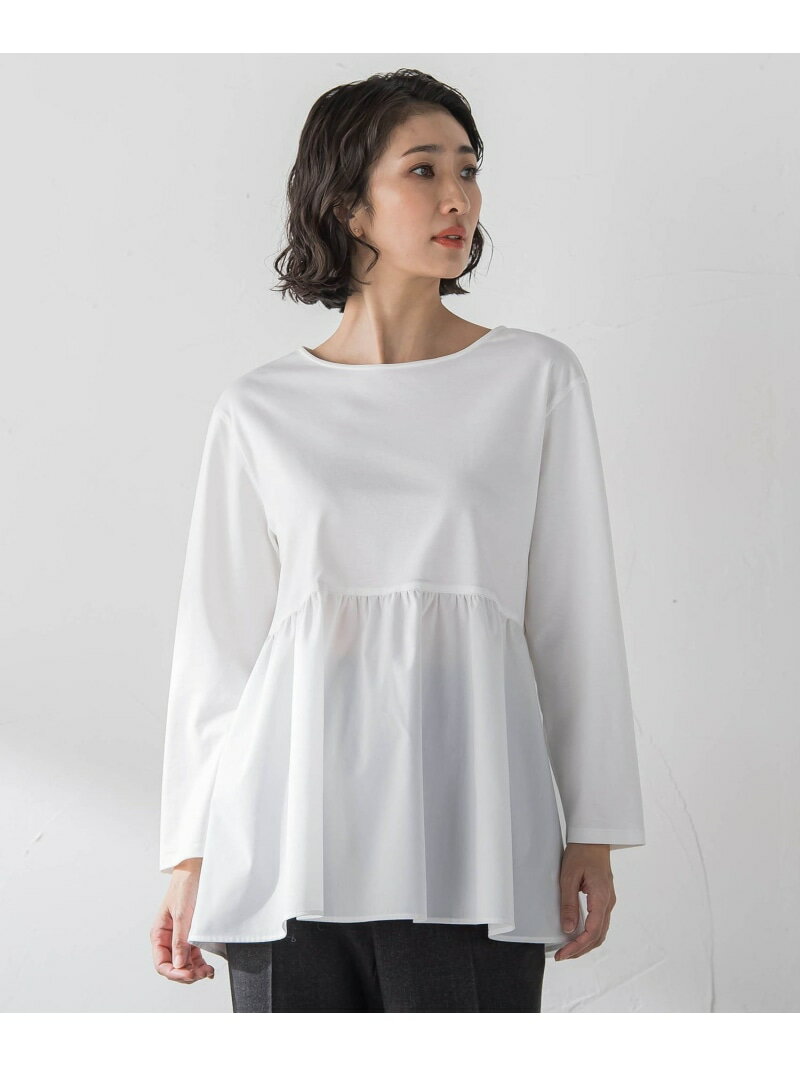 【大きいサイズ】ペプラムカットソー la.f... ラ・エフ トップス カットソー・Tシャツ ホワイト【送料無料】[Rakuten Fashion]