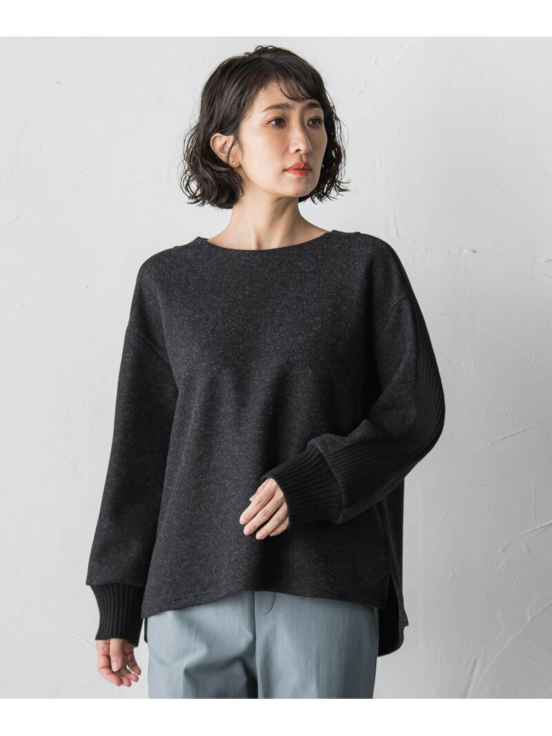 Rakuten - 【SALE／30%OFF】メルトンニットドッキングカットソー la.f... ラ・エフ トップス カットソー・Tシャツ グレー【RBA_E】【送料無料】[Rakuten Fashion]