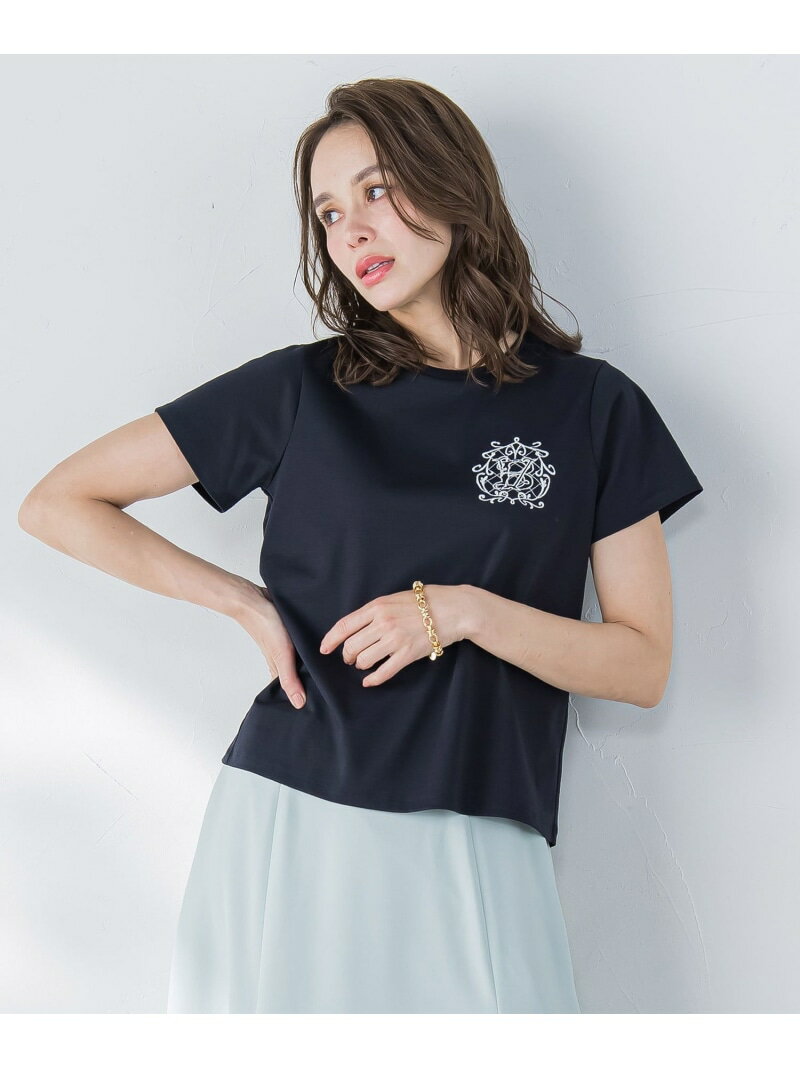 【WEB限定】35th Anniversaryロゴ刺繍Tシャツ≪洗濯機で洗える≫ Viaggio Blu ビアッジョブルー トップス カットソー・Tシャツ ホワイト ネイビー グリーン【送料無料】[Rakuten Fashion]