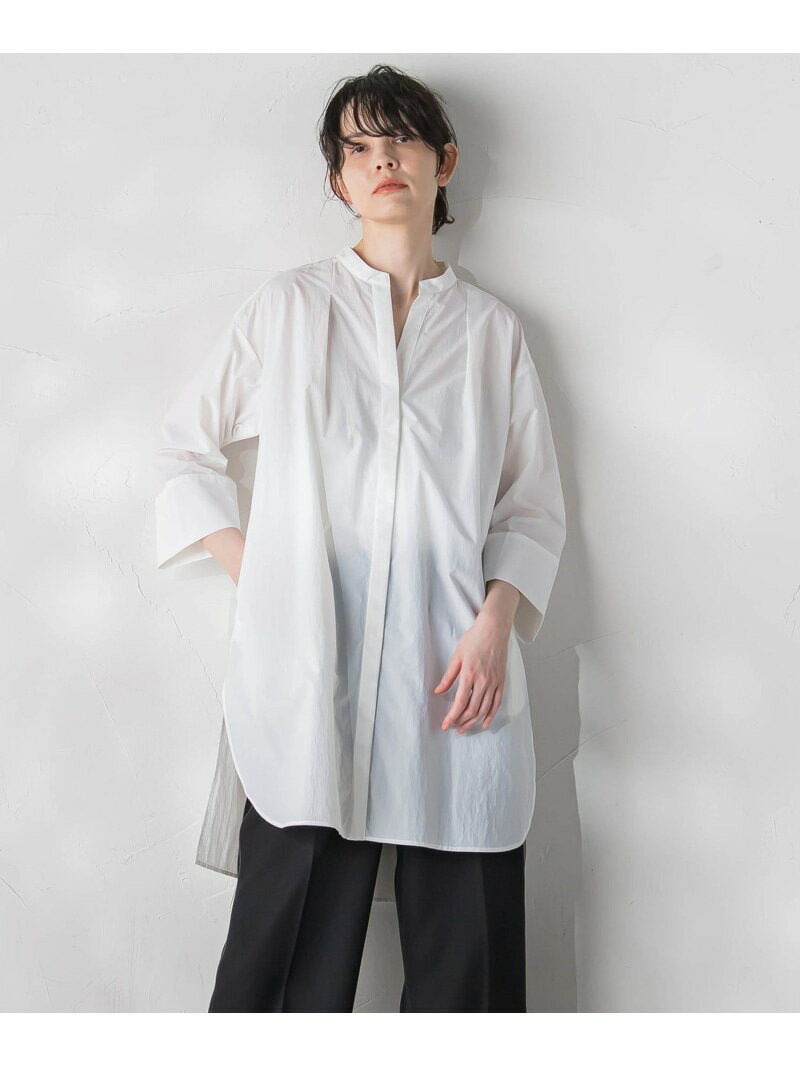 【SALE／50%OFF】リサイクルナイロンロングシャツワンピース≪洗濯機で洗える≫ la.f... ラ・エフ ワンピース・ドレス ワンピース ホワイト ブラウン【RBA_E】【送料無料】[Rakuten Fashion]