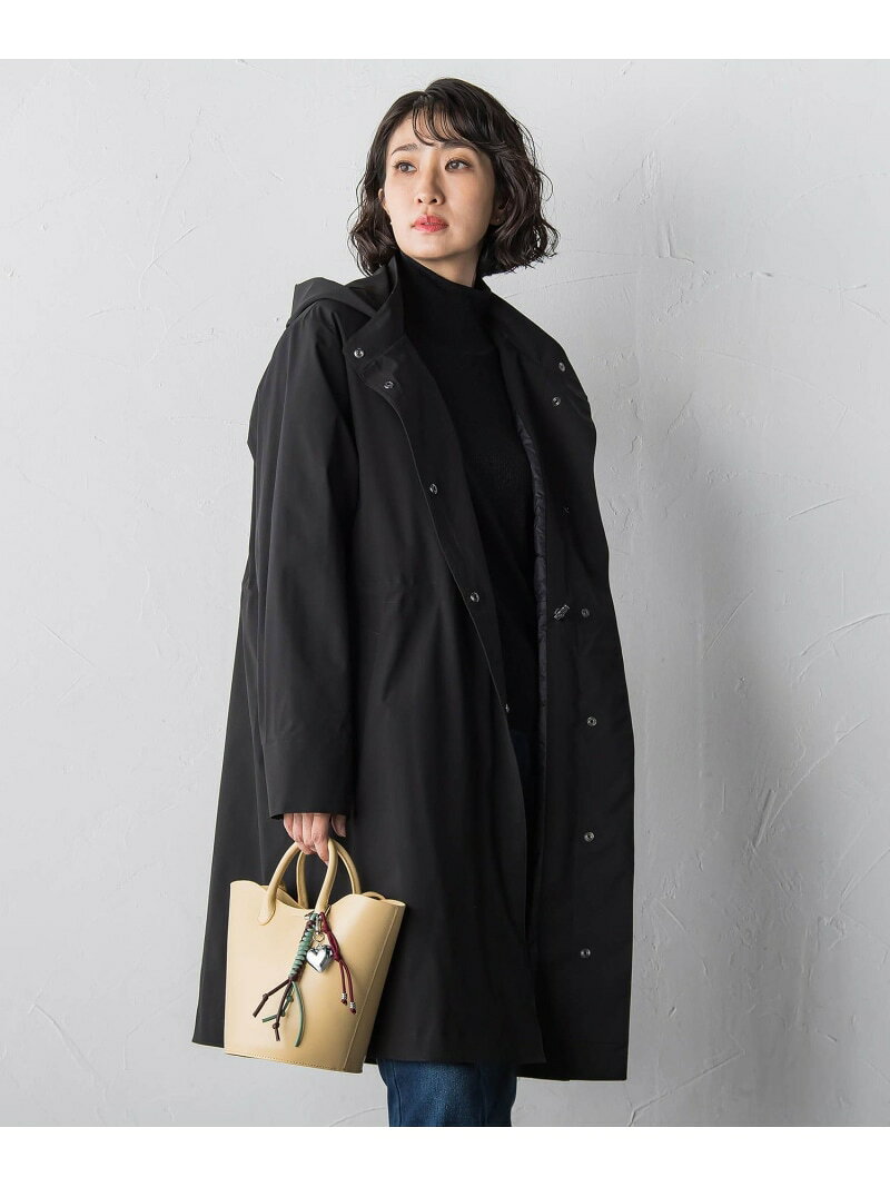 【大きいサイズ】パーテーションダウンロングコート la.f... ラ・エフ ジャケット・アウター その他のジャケット・アウター ブラック【送料無料】[Rakuten Fashion]