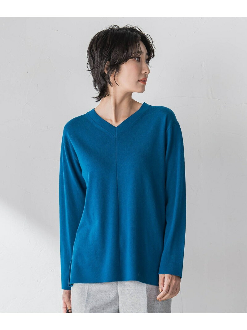 Rakuten - 【SALE／40%OFF】ファインウールVネックニット la.f... ラ・エフ トップス ニット ピンク ベージュ ホワイト ブルー グレー【RBA_E】【送料無料】[Rakuten Fashion]