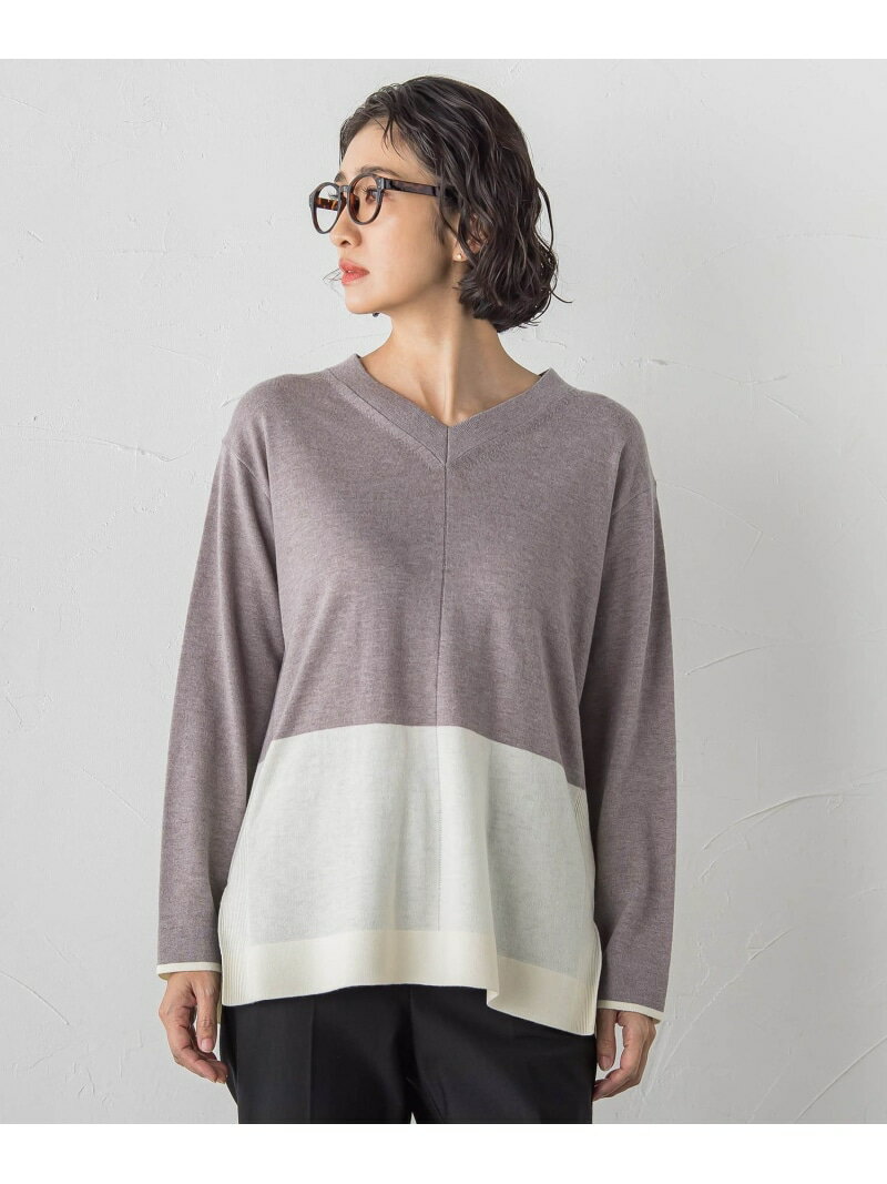 【SALE／10%OFF】ファインウールVネックニット la.f... ラ・エフ トップス ニット ピンク ベージュ ホワイト ブルー グレー【RBA_E】【送料無料】[Rakuten Fashion]