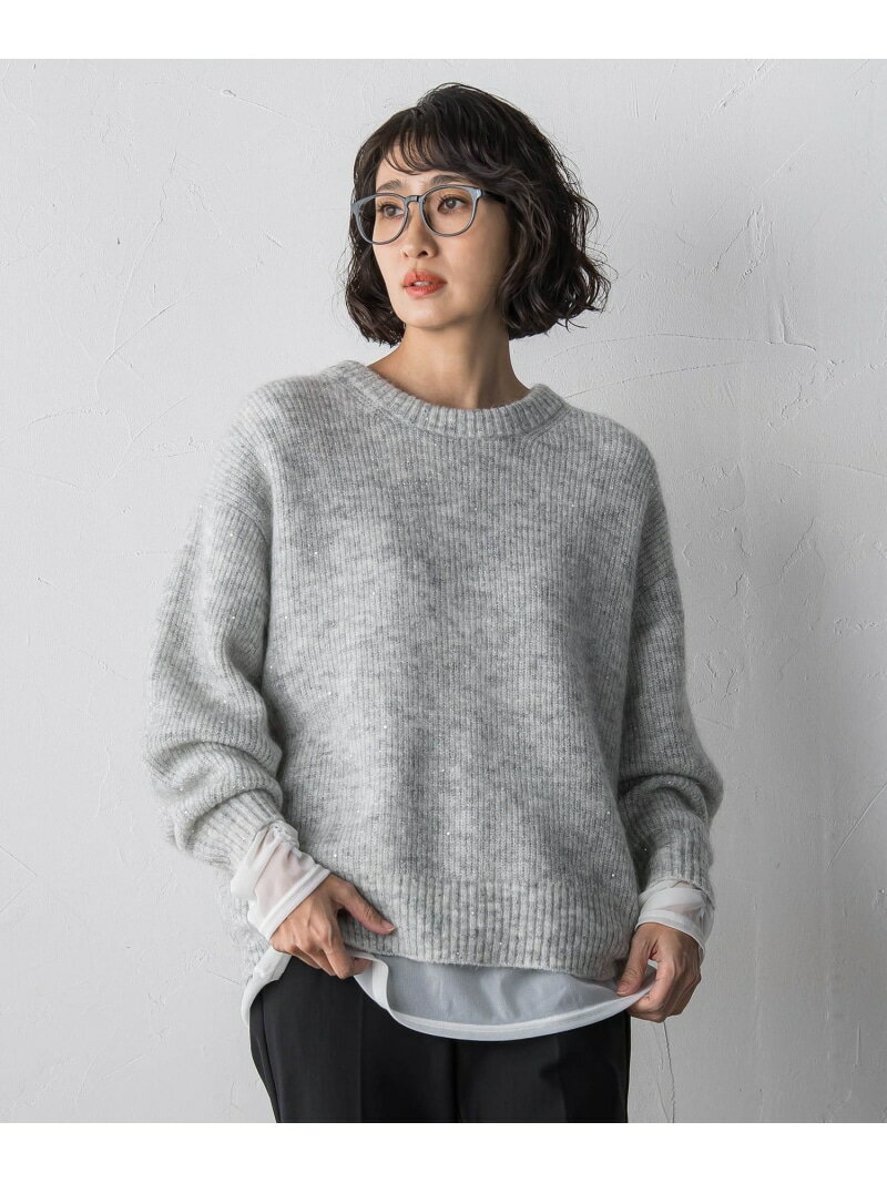 Rakuten - 【SALE／50%OFF】モヘヤ混スパンコールニット la.f... ラ・エフ トップス ニット ネイビー【RBA_E】【送料無料】[Rakuten Fashion]