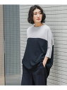 【WEB限定】バイカラーニット≪手洗い可能≫ la.f... ラ・エフ トップス ニット ブルー ホワイト ベージュ【送料無料】[Rakuten Fashion...