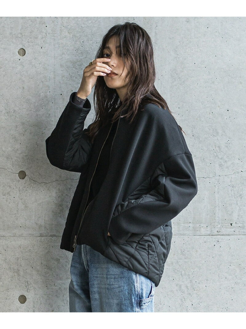 ダンボール*キルティングミドルノーカラーブルゾン MAYSON GREY メイソングレイ ジャケット・アウター テーラードジャケット・ブレザー ブラック ベージュ ブラウン【送料無料】[Rakuten Fashion]