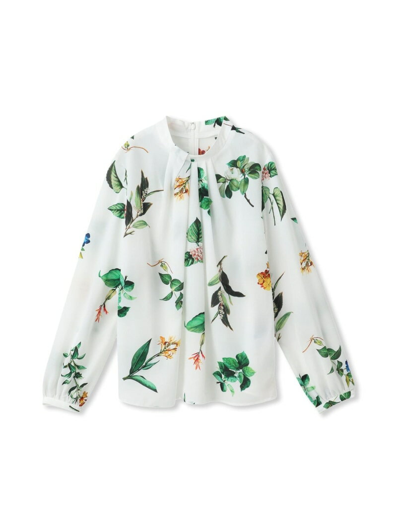 フラワープリントブラウス LAUTREAMONT DE CLASSE ロートレアモン トップス シャツ・ブラウス ホワイト ブラック【送料無料】[Rakuten Fashion]