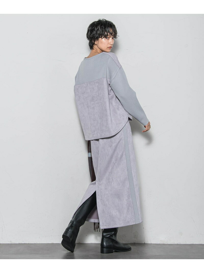 【SALE／10%OFF】【新色追加】スウェード調*ニットスカートセットアップ≪手洗い可能≫ MAYSON GREY メイソングレイ ワンピース・ドレス ワンピース グレー ブラック ホワイト ベージュ パープル【RBA_E】【送料無料】[Rakuten Fashion]