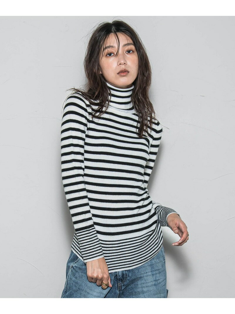 【WEB限定】タートルネックボーダーニットプルオーバー≪手洗い可能≫ MAYSON GREY メイソングレイ トップス ニット ブラウン ホワイト グレー【送料無料】[Rakuten Fashion]