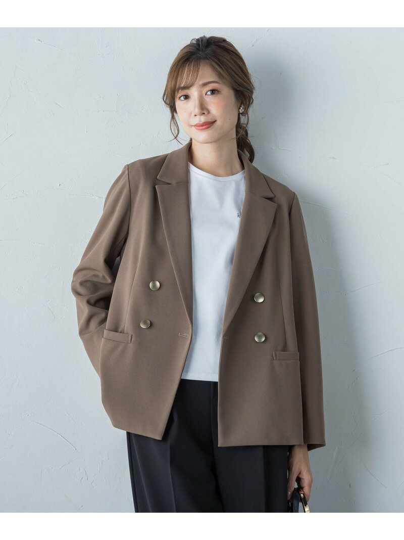 ハイストレッチジョーゼットWジャケット≪手洗い可能 / セットアップ対応≫ ketty ケティ ジャケット・アウター テーラードジャケット・ブレザー ブラウン ネイビー【送料無料】[Rakuten Fashion]のサムネイル