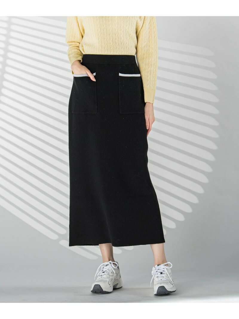 【SALE／40%OFF】配色トリムスカート≪手洗い可能≫ la.f... ラ・エフ スカート その他のスカート グレー ブラック【RBA_E】【送料無料】[Rakuten Fashion]