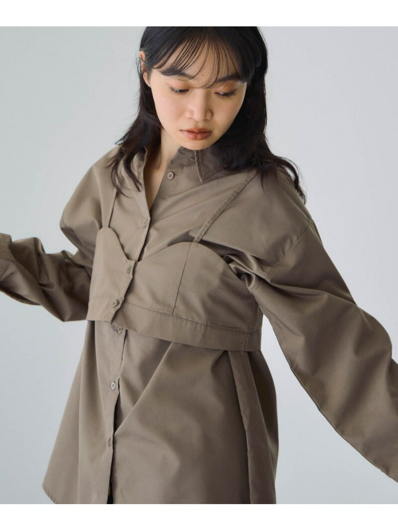 【SALE／20%OFF】ブロードビスチェ付きブラウス≪手洗い可能≫ VICKY ビッキー トップス シャツ・ブラウス ホワイト ブラウン ブルー【RBA_E】【送料無料】[Rakuten Fashion]