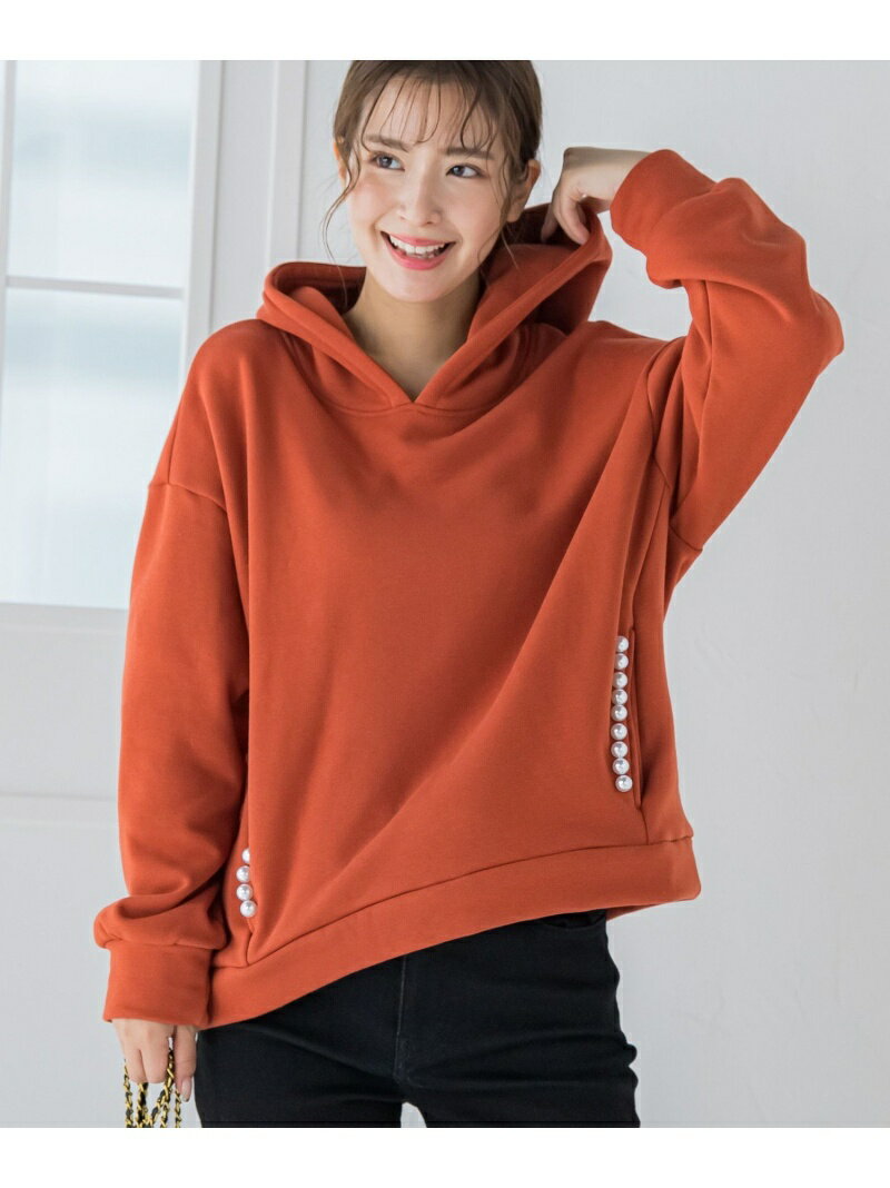 【SALE／30%OFF】あったかフリースパールパーカー《洗濯機で洗える》 VICKY ビッキー トップス カットソー・Tシャツ オレンジ ホワイト ブラック グレー【RBA_E】【送料無料】[Rakuten Fashion]のサムネイル