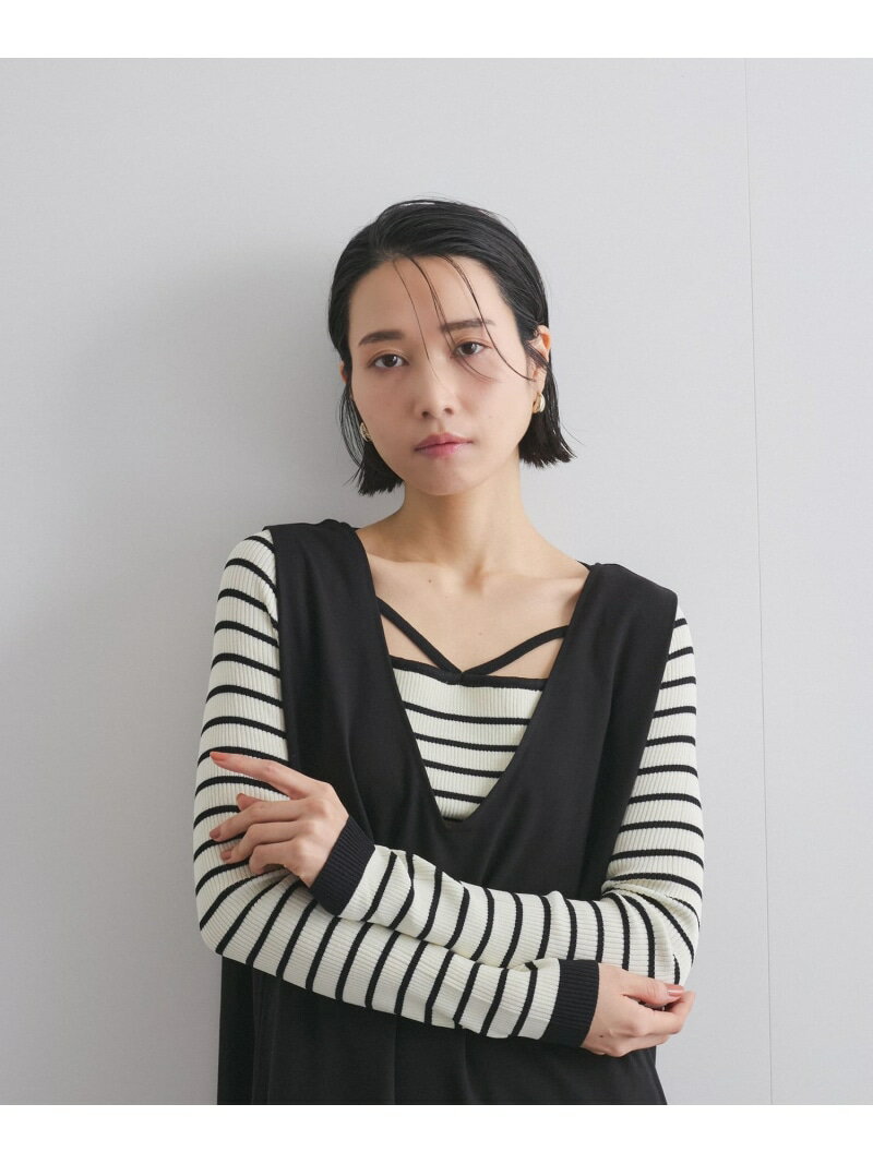 Rakuten - 【SALE／50%OFF】ボーダーストリングスニットトップス≪手洗い可能≫ ketty ケティ トップス ニット ホワイト ベージュ グレー【RBA_E】[Rakuten Fashion]