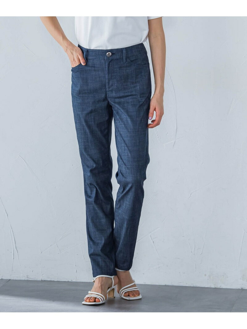 【SALE／30%OFF】ハイパーストレッチデニムライクパンツ≪洗濯機で洗える≫ LAUTREAMONT ロートレアモン パンツ ジーンズ・デニムパンツ ネイビー【RBA_E】【送料無料】[Rakuten Fashion]