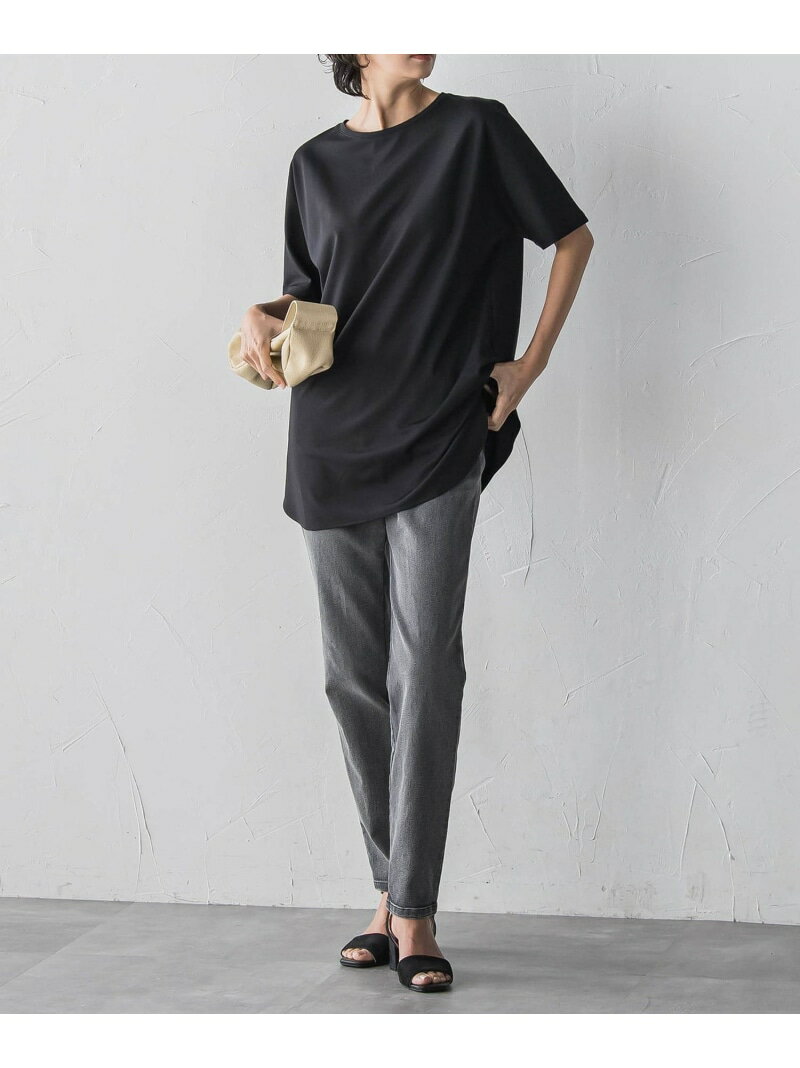 【WEB限定/大きいサイズ】ぐーんと伸びるデニムレギパン≪洗濯機で洗える≫ la.f... ラ・エフ パンツ その他のパンツ ブラック ネイビー【送料無料】[Rakuten Fashion]