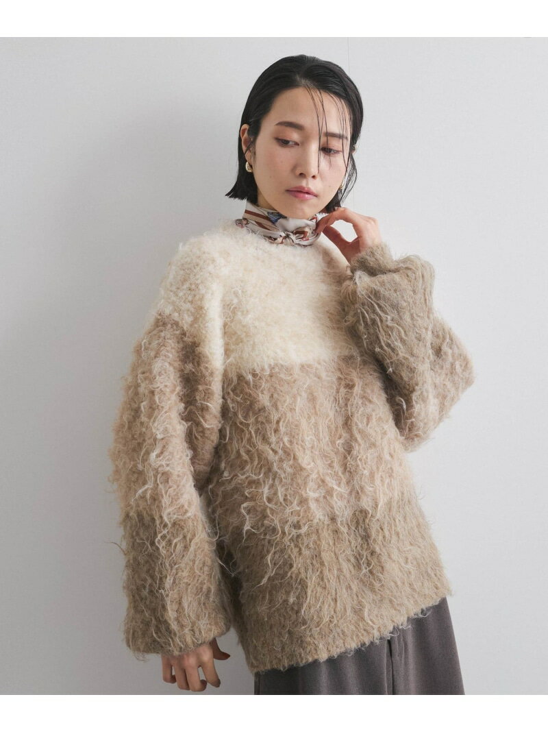 Rakuten - 【SALE／50%OFF】パネルボーダーシャギーニット≪手洗い可能≫ VICKY ビッキー トップス ニット ホワイト グレー【RBA_E】【送料無料】[Rakuten Fashion]