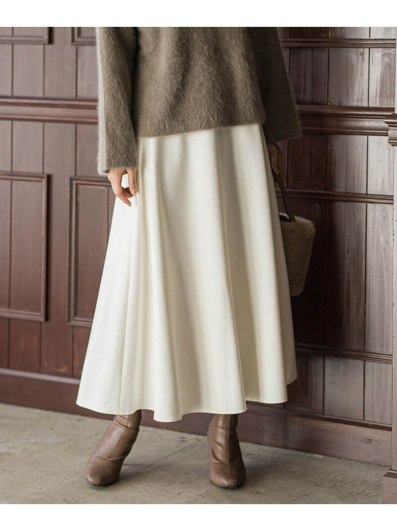 【SALE／15%OFF】両面起毛ストレッチスカート≪洗濯機で洗える≫ Droite lautreamont ドロワット・ロートレアモン スカート その他のスカート ブラウン ホワイト ブラック【RBA_E】【送料無料】[Rakuten Fashion]