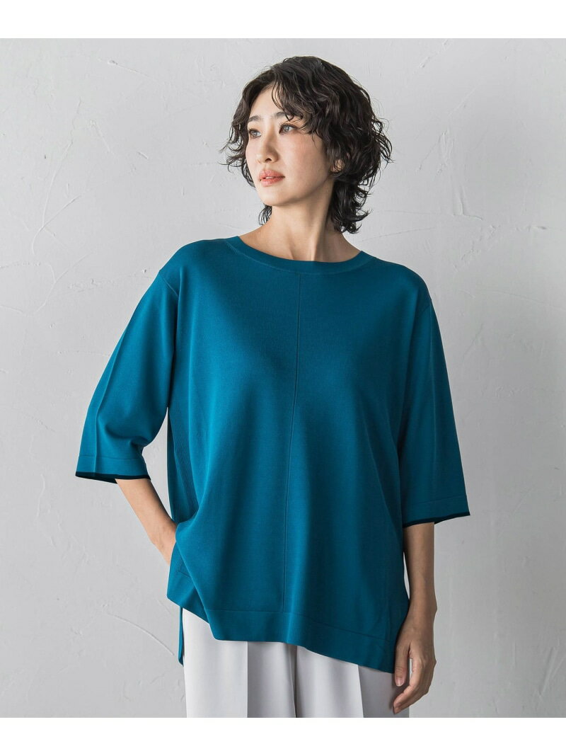 【大きいサイズ/新色追加】Tシャツニット la.f... ラ・エフ トップス ニット レッド ブラック グリーン イエロー【送料無料】[Rakuten Fashion]