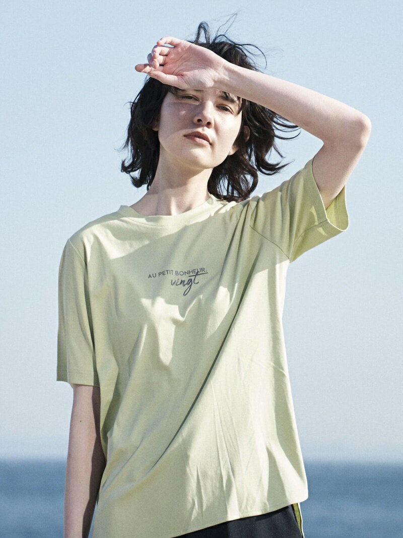 【SALE／50 OFF】【WEB別注カラー】LUXAスムースロゴTシャツ＜洗濯機で洗える＞ la.f... ラ エフ トップス カットソー Tシャツ グリーン ホワイト ブラック ブルー ブラウン【RBA_E】【送料無料】 Rakuten Fashion