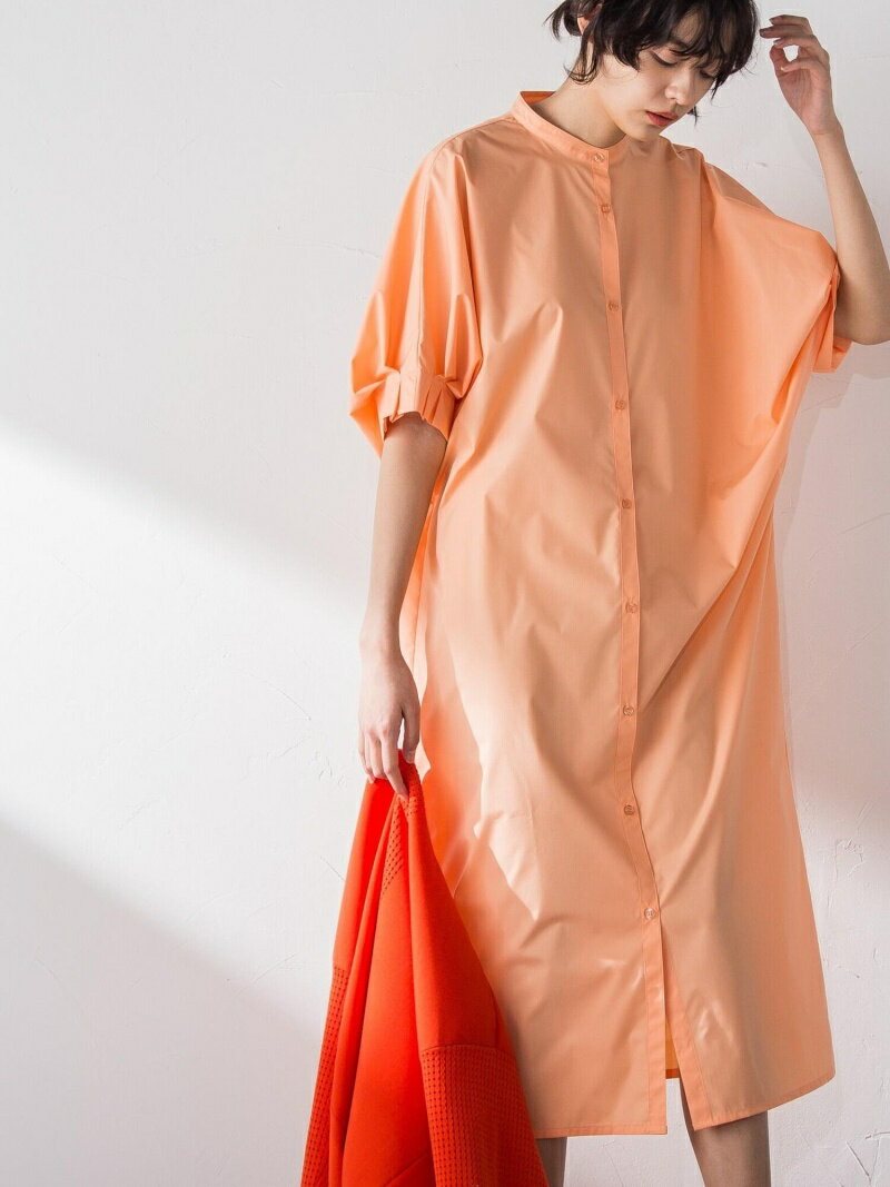 【SALE／50%OFF】【socolla】袖タックシャツワンピース＜洗濯機で洗える＞ MAYSON GREY メイソングレイ ワンピース・ドレス シャツワンピース オレンジ ブルー ベージュ【RBA_E】【送料無料】[Rakuten Fashion]