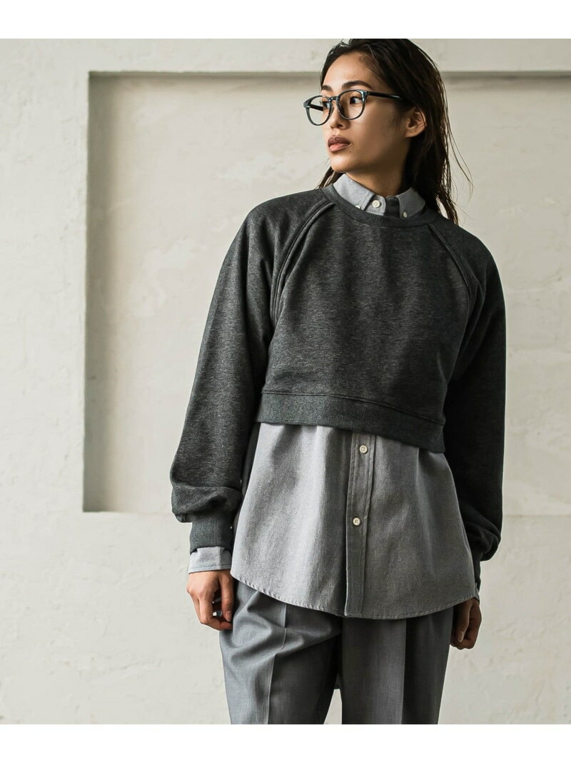 裏毛クロップドトレーナー≪洗濯機で洗える≫ MAYSON GREY メイソングレイ トップス カットソー・Tシャツ ホワイト グレー グリーン