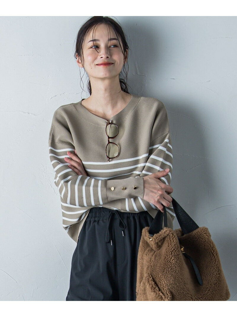 【SALE／15%OFF】【WEB限定】袖ボタンガーターニット≪手洗い可能≫ LAUTREAMONT ロートレアモン トップス ニット ベージュ グレー ブラック パープル ブルー【RBA_E】【送料無料】[Rakuten Fashion]