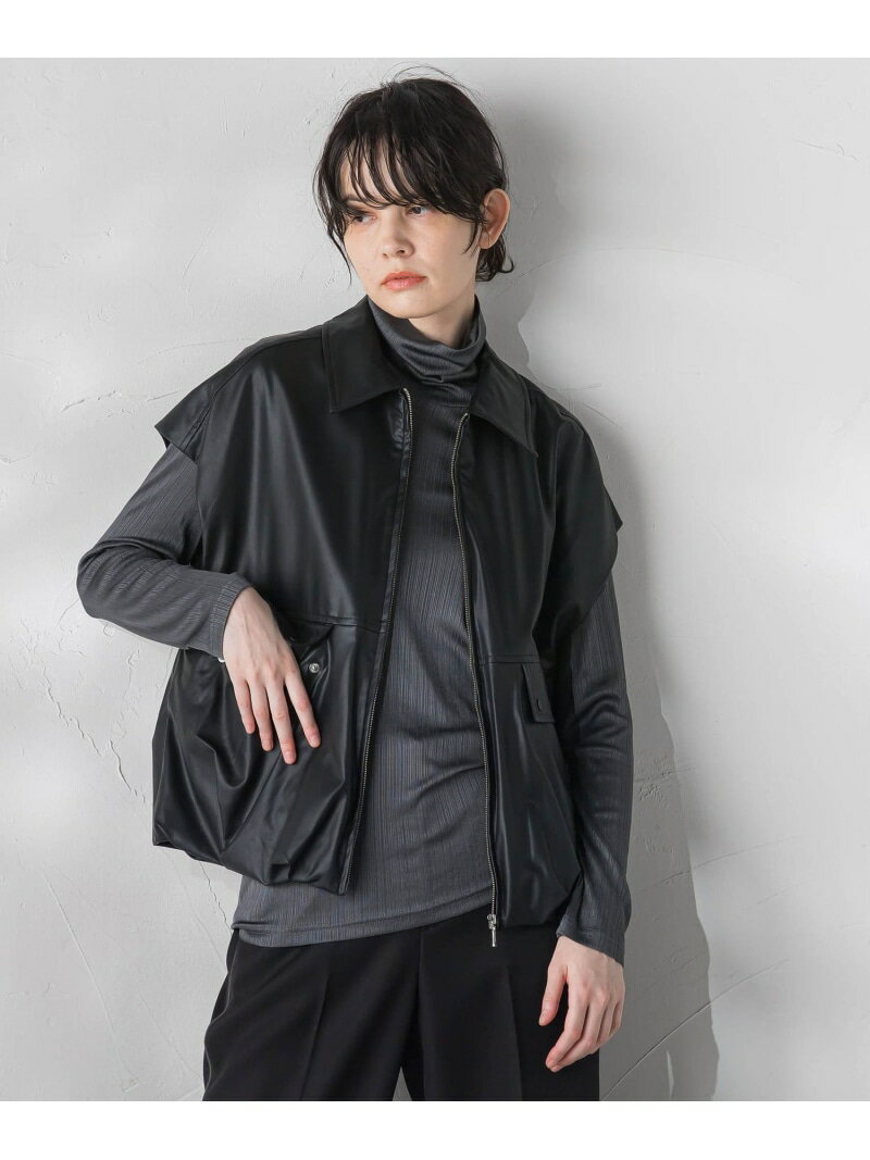 Rakuten - 【SALE／50%OFF】【WEB&一部店舗限定】合成皮革ブルゾン la.f... ラ・エフ ジャケット・アウター テーラードジャケット・ブレザー ブラック ベージュ【RBA_E】【送料無料】[Rakuten Fashion]
